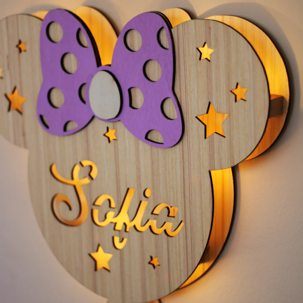 Lampada Minnie A Parete Con Nome Personalizzato - Image 9