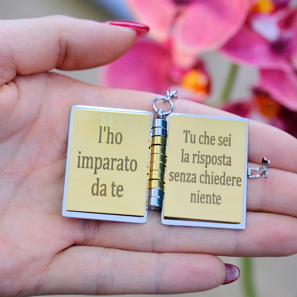 Portachiavi/Collana Book ~ Frase mamma  Quello che sono lo devo a te - Image 3