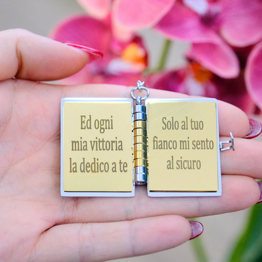 Portachiavi/Collana Book ~ Frase mamma  Tu c'eri quando non c'era nessuno... - Image 3