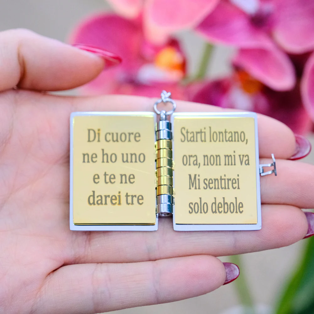 Portachiavi/Collana Book ~ Frase mamma  Tu c'eri quando non c'era nessuno... - Image 4